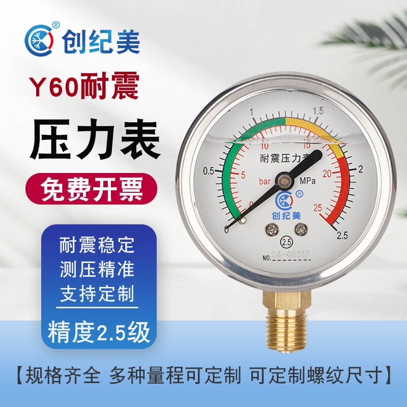 压力表Y60不锈钢耐震充油