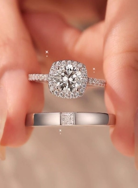 小方糖仿真莫桑石钻戒