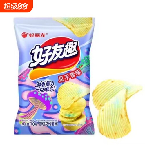 好丽友好友趣薯片韩国泡菜味70g见手青味火鸡面厚切零食休闲蜂蜜