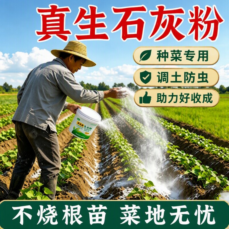 生石灰粉杀虫种菜专用改良土壤消毒杀菌10斤装防潮吸霉树木干燥剂