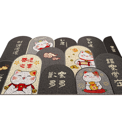 卡通入户门丝圈除尘防滑脚垫