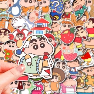 笔记本蜡笔小新贴纸迷你版手机儿童趣味贴画diy可爱卡通粘贴