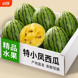 特小凤黄心清甜不腻甜冰淇淋黄瓤薄皮小西瓜新鲜水果麒麟西瓜