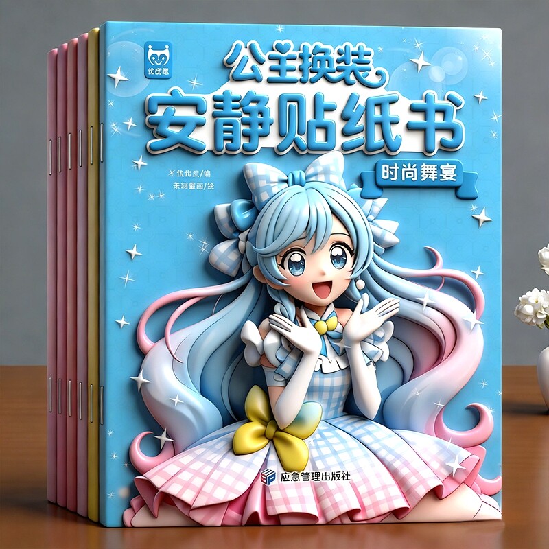 公主换装贴纸女孩儿童美丽公主贴画换装秀动手动脑专注力训练贴纸书益智玩具书2到3-4-5-6岁卡通贴画书游戏书籍魔法