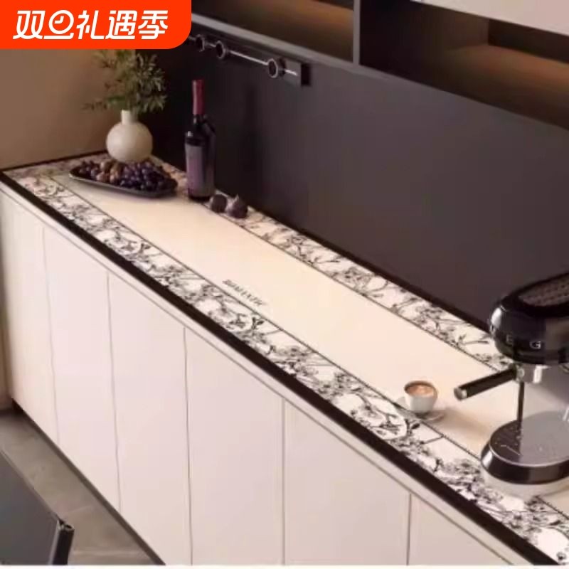 美式餐边柜桌垫长条防水防油电视柜台面保护垫玄关鞋柜防脏垫子