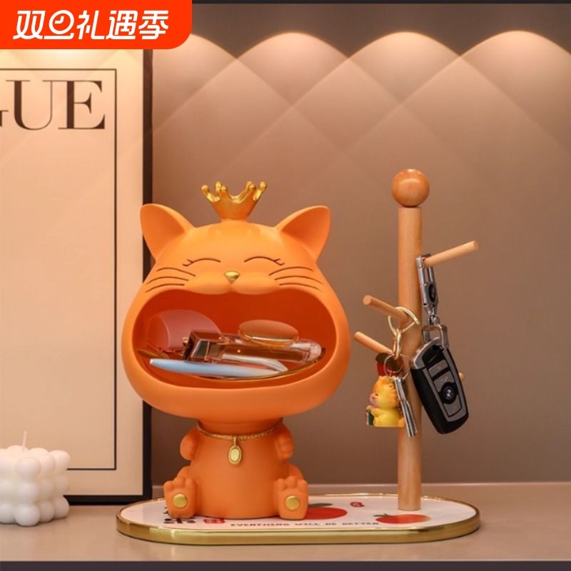 招财猫入户门口玄关钥匙收纳客厅家居装饰品摆件鞋柜乔迁新居礼物