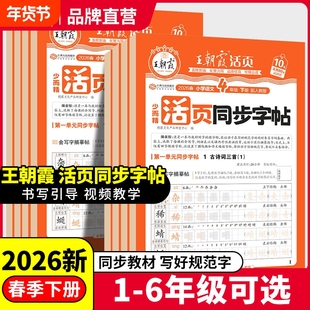 王朝霞字帖同步练2026春下册字帖专项练一二三四五六年级每日一练小学生专用楷体字帖课本生字同步练易错字描摹贴提升卷面分字帖本