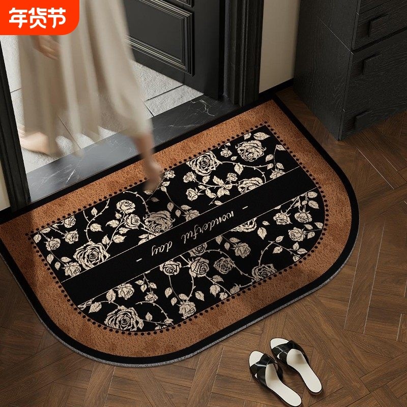 中古风轻奢高级感入户门地垫丝圈门口地毯门垫进门可裁剪耐脏脚垫,居家布艺,入户地垫,淘宝优惠券,粉丝福利购,淘宝优惠卷