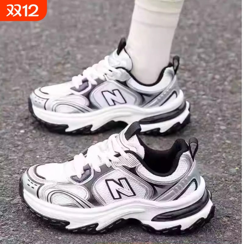 新百伦女鞋老爹鞋男女情侣款潮流缓震跑步运动鞋厚底增高休闲鞋子