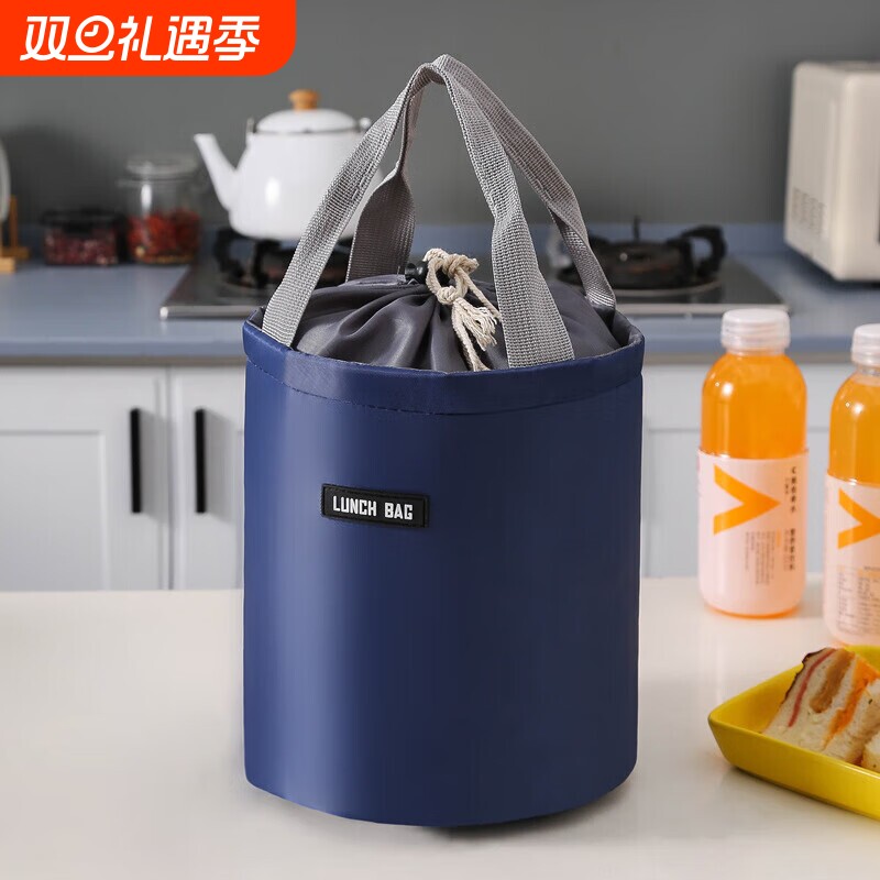 便当包保温桶袋子学生圆形饭盒袋便当盒饭桶保温袋带饭手提袋保鲜