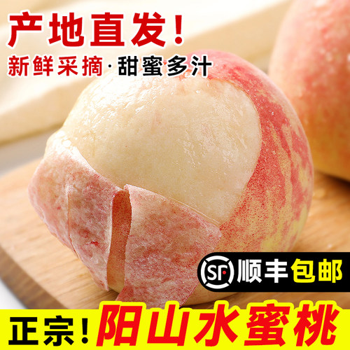 正宗无锡阳山水蜜桃子应当季现摘新鲜水果湖景毛整箱顺丰包邮