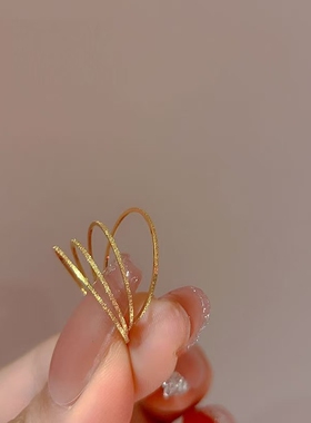 MEILAIFUREN欧美细闪磨砂圈圈耳环气质耳圈时尚轻奢精致圆圈耳饰