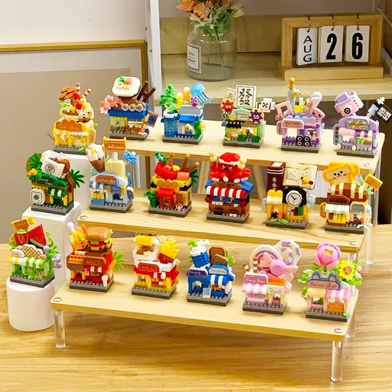 街景微颗粒拼插积木高颜值网红爆款礼品摆件益智玩具机构班级礼品