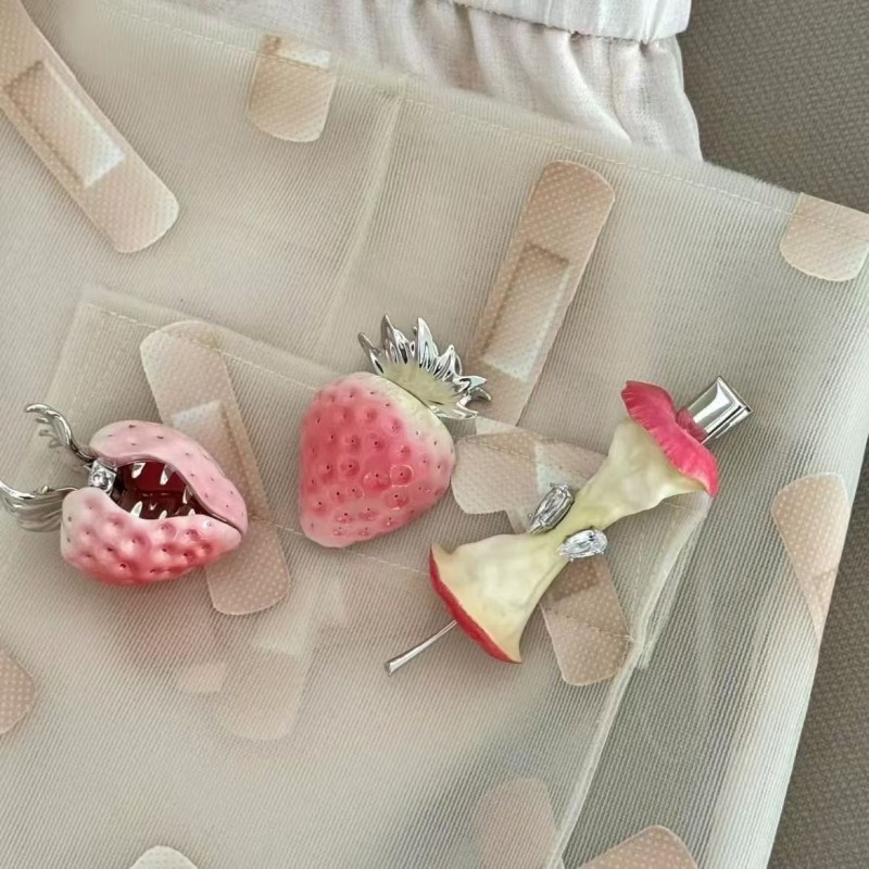 苹果核发夹发卡发饰设计师款礼物春夏新品可爱甜美樱桃