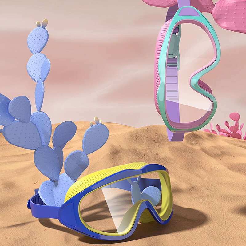 儿童泳镜新款男女童游泳眼镜防水防雾时尚舒适大框潜水镜游泳装备