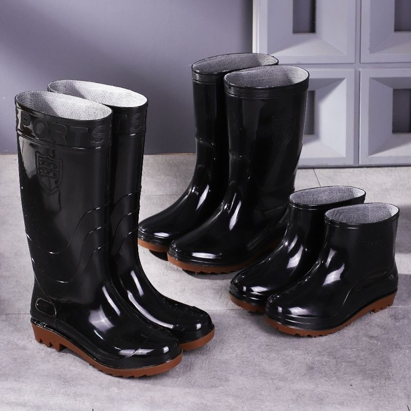 耐磨防水雨鞋男高筒工作雨靴防滑劳保胶靴厨房水靴短筒中筒可拆卸