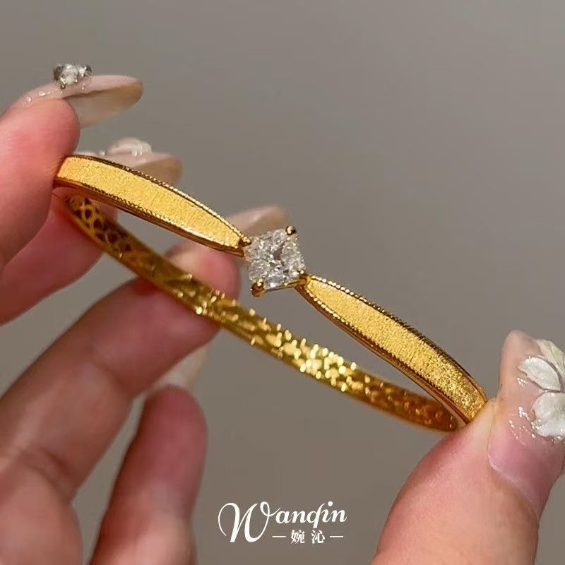 「金玉满堂」国风金色方糖手镯女简约轻奢精致气质高级感百搭手饰