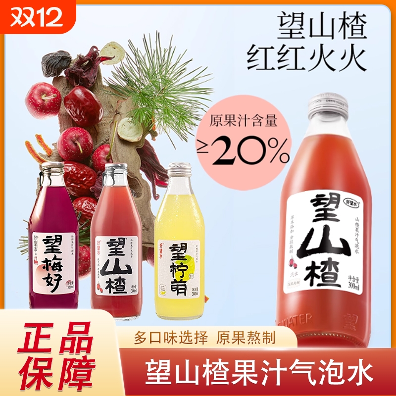 好望水望山楂汁果汁气泡水碳酸饮料望梅好柠檬周岁礼订婚饮料