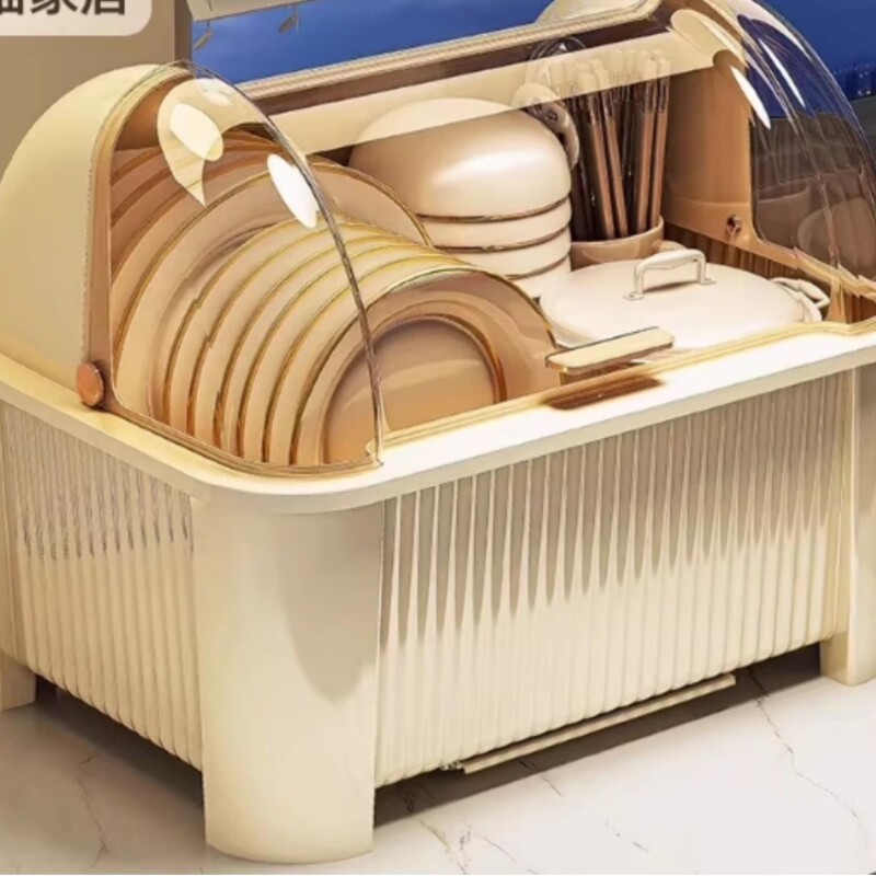 厨房碗筷收纳盒防尘餐具沥水架家用塑料碗架碗柜收纳置物架盘子