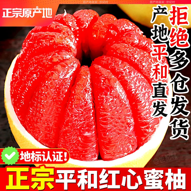 柚子老树福建平和红心蜜柚红肉应季水果农场新鲜现摘正宗市场回购