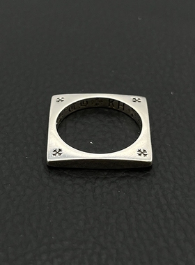 ODEK高级感复古联名KT四方形戒指欧美跨境小众高级感指环中古男