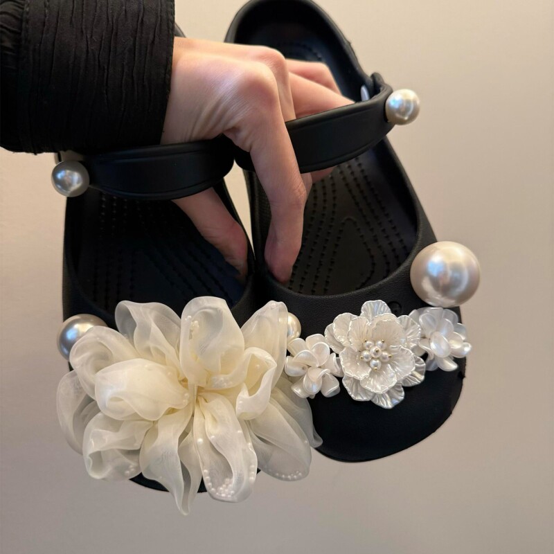 芭蕾洞洞鞋配饰高级感鞋花适配crocs卡洛驰鞋面装饰配件鞋扣卡扣