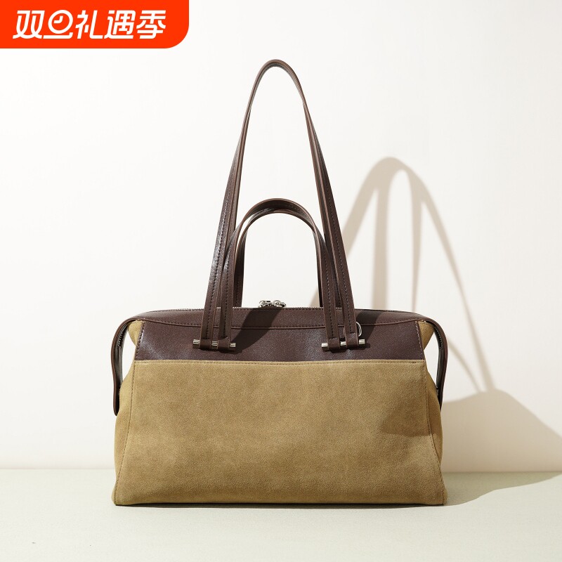 新款简约百搭拼接手提包包韩式潮流通勤出行托特斜挎女包包