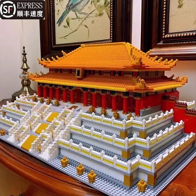 兼容乐高积木玩具故宫太和殿榫卯结构益智拼装拼图成人版建筑模型