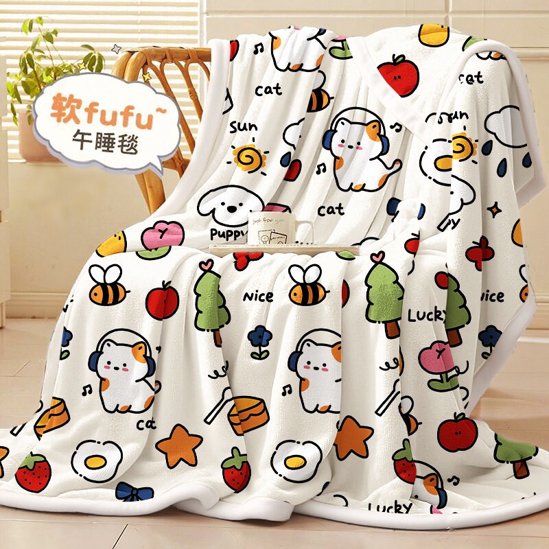 牛奶绒毛毯办公室午睡毯沙发盖毯学生宿舍珊瑚绒毯子空调小被子gr