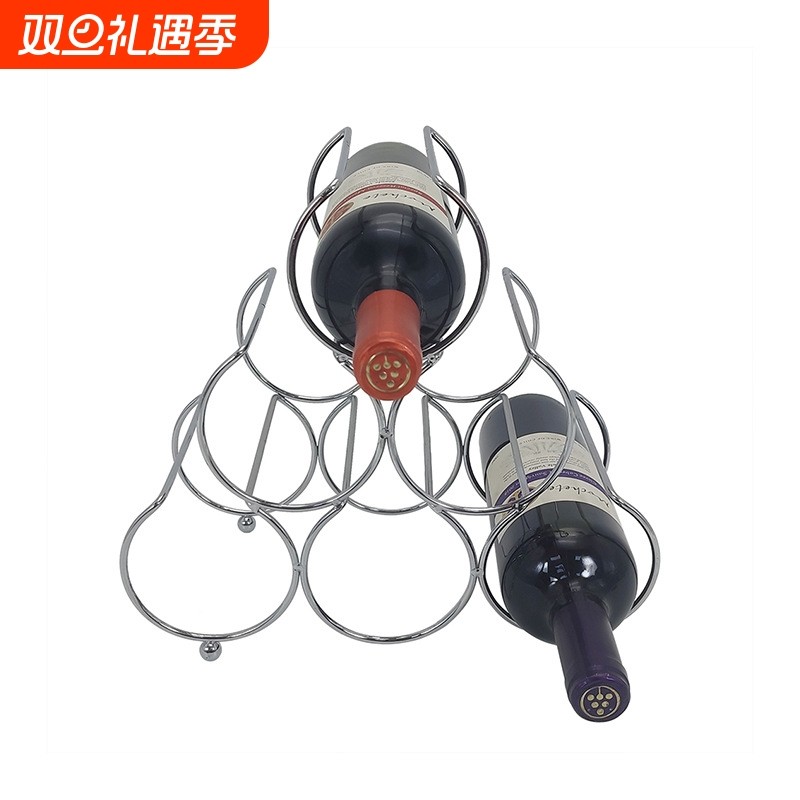 轻奢酒架铁艺金属红酒架6瓶大容量香槟酒架葡萄酒置物架酒柜收纳