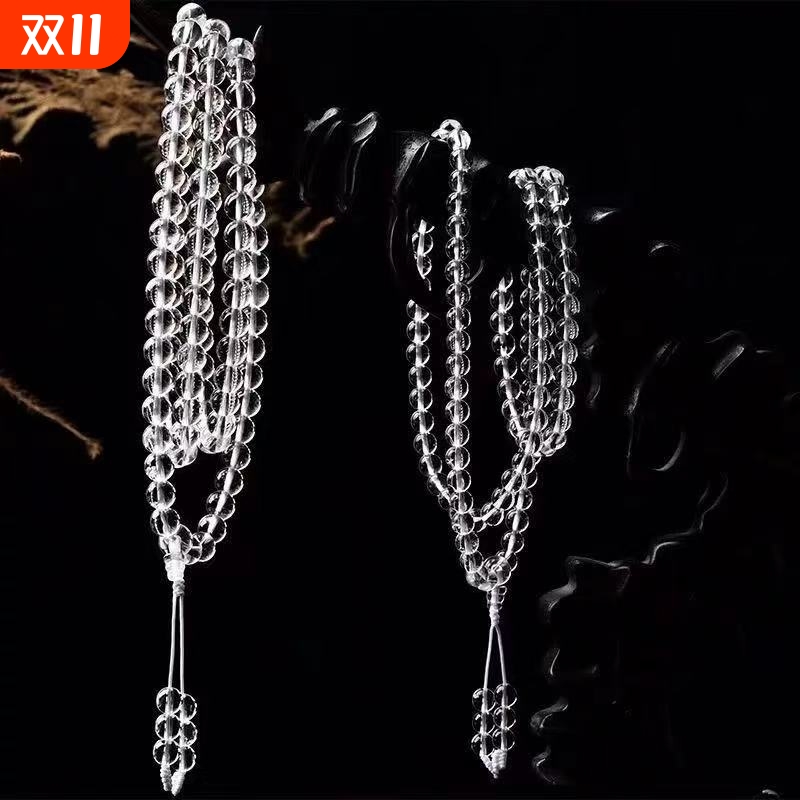 爆款仿白水晶老型珠手链近时尚水晶饰品单圈手串男女同款平替多圈