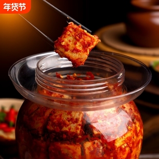 曾姐湖南豆腐乳霉豆腐新化特产香辣无油辣腐乳1000g毛豆腐一块