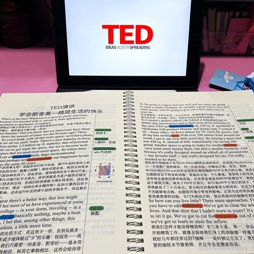 ted演讲文字稿活页本纸质版精选编排手稿双语中英笔记精读英语练习本