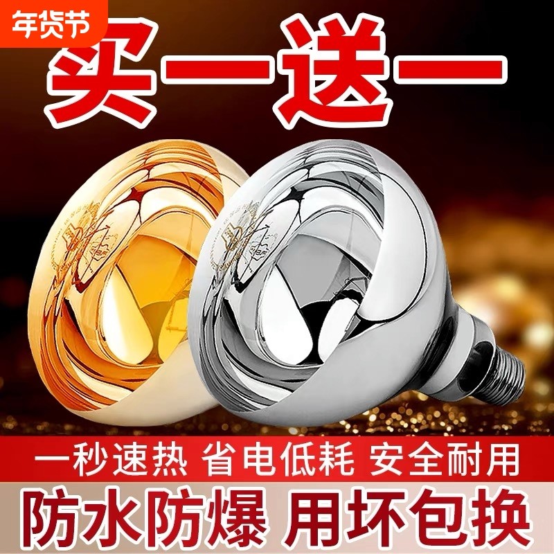 浴霸取暖灯灯泡照明中间275瓦老式卫生间浴室led壁挂式灯暖防水