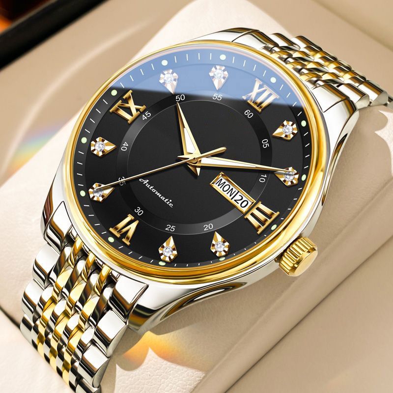 男款手表防水石英腕表高级感男士全自动非机械表正品名牌钢带商务