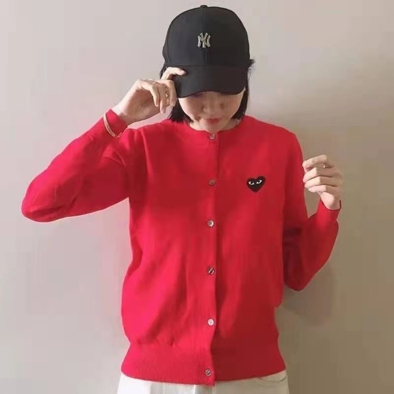 川久刺绣play纯羊毛100爱心开衫