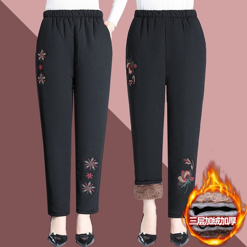 中年妈妈裤子女款冬季加绒加厚长裤宽松时尚保暖裤中老年奶奶棉裤,女装/女士精品,中老年女装,淘宝优惠券,粉丝福利购,淘宝优惠卷