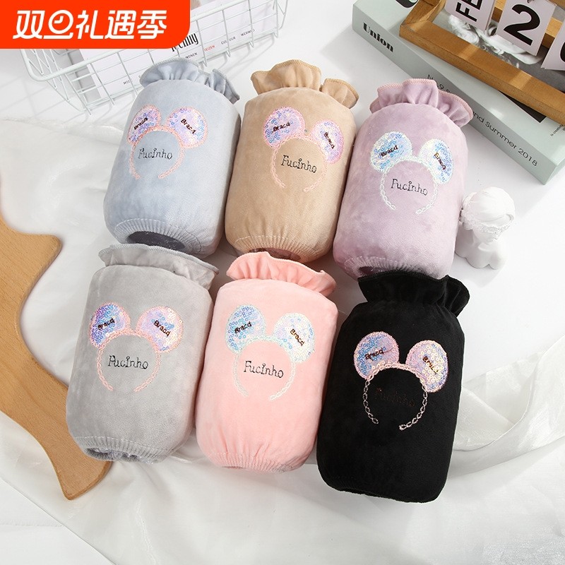 冬季袖套女加厚短款工作防脏袖子学生护袖毛绒手套袖筒卡通暖手