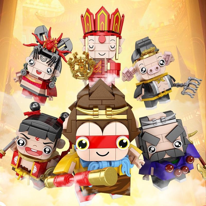 儿童益智力西游记人仔积木小颗粒模型孙悟空拼装玩具拼图兼容乐高