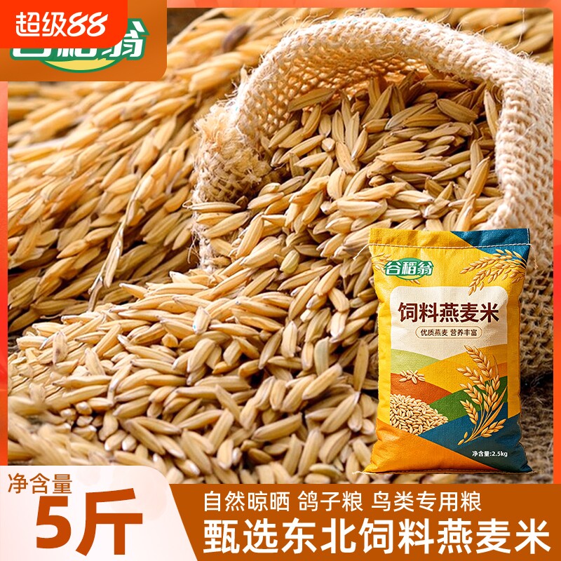 谷稻翁东北饲料燕麦米鸽子鸟类专用粮带壳燕麦当季新粮5/10/20斤图片