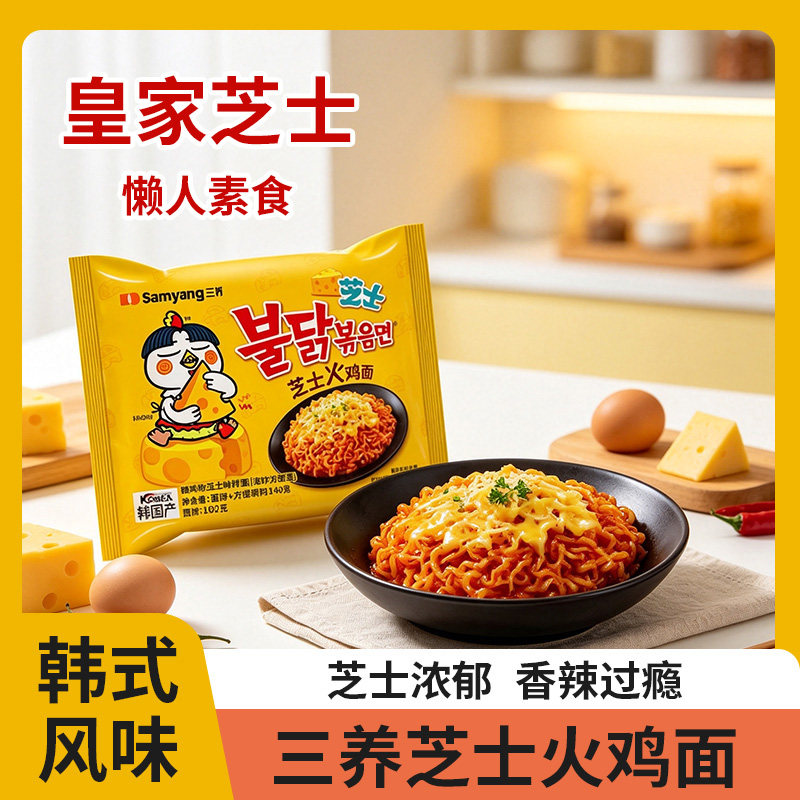 韩国进口三养芝士火鸡面140g拌面泡面方便面方便速食袋装干酪面条