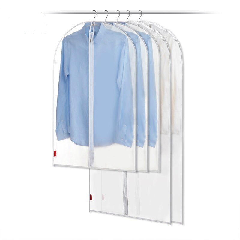 【5件套】PVA半透明防水衣服防尘罩 防尘袋西服挂袋大衣收纳袋