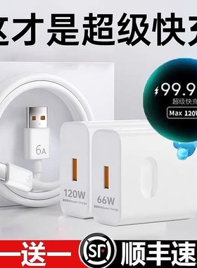 66W华为快充头适用充电器荣耀超级120W充电头mate5040pro100W快充p50p40p30Nova9手机数据线type-c原套装正品