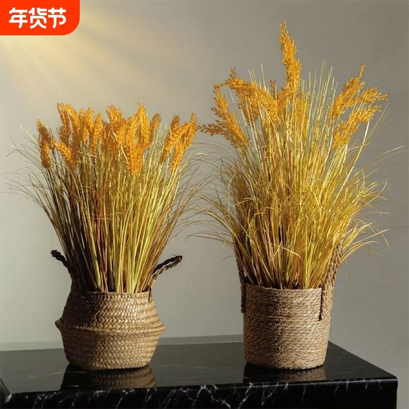仿真麦穗水稻干花塑料花艺假花束拍摄道具商场客厅摆放