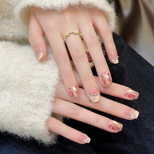 手工穿戴甲美甲短款甲片指甲贴片2026新年款高级中长款穿戴式法式
