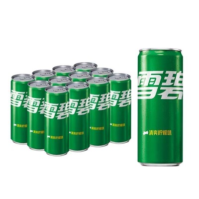 雪碧清爽柠檬味汽水碳酸饮料330ml*24瓶摩登罐罐装