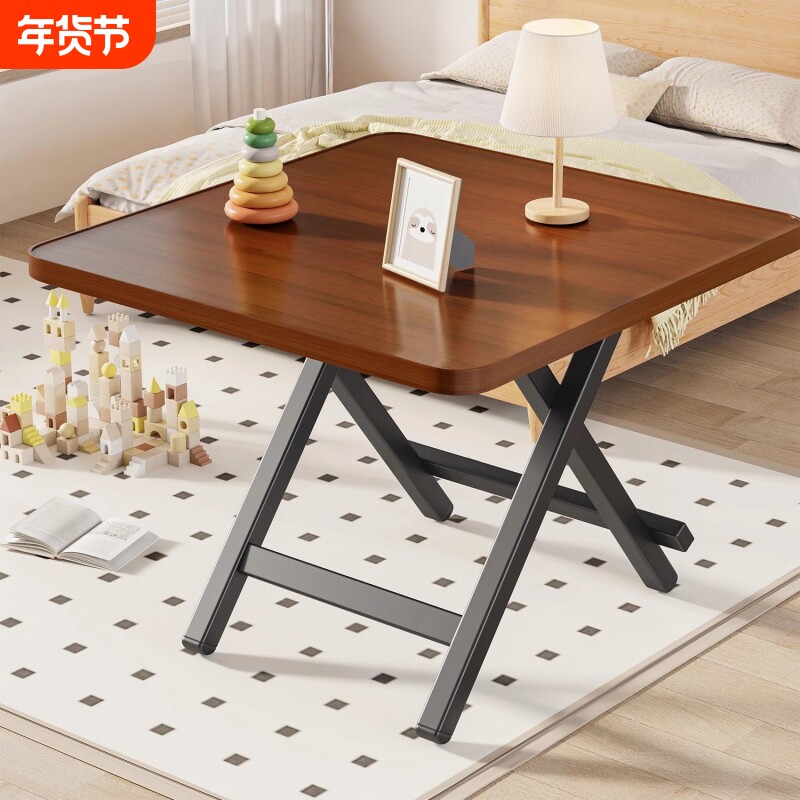 可折叠餐桌家用小户型小桌子简易圆桌出租屋户外吃饭方桌折叠桌