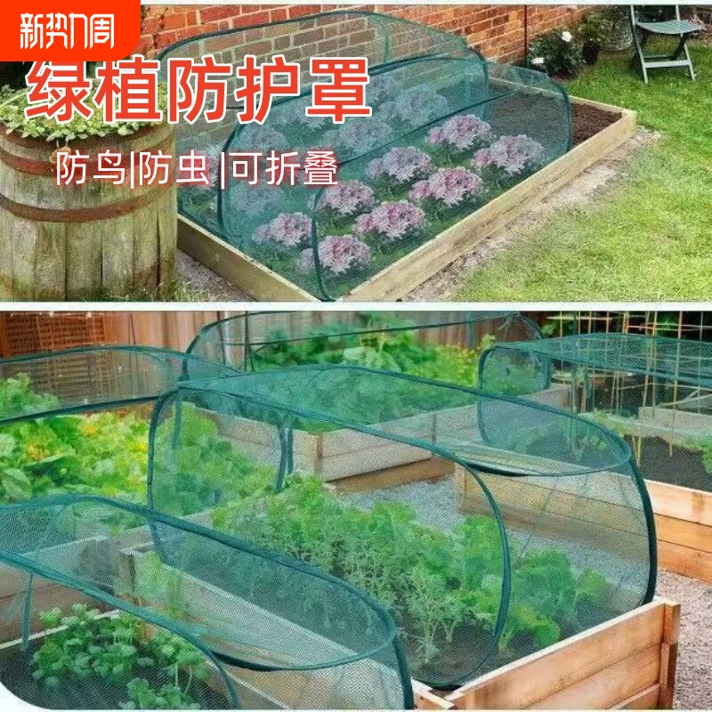 家用蔬菜保护罩阳台多肉防鸟罩植物遮阳种菜防虫网盆栽花棚罩折叠