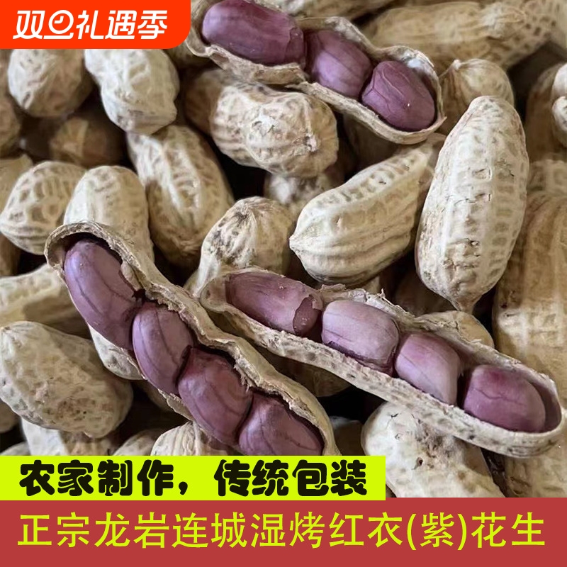 龙岩湿烤花生蒜香水煮白晒连城红衣福建紫衣五香散装新鲜
