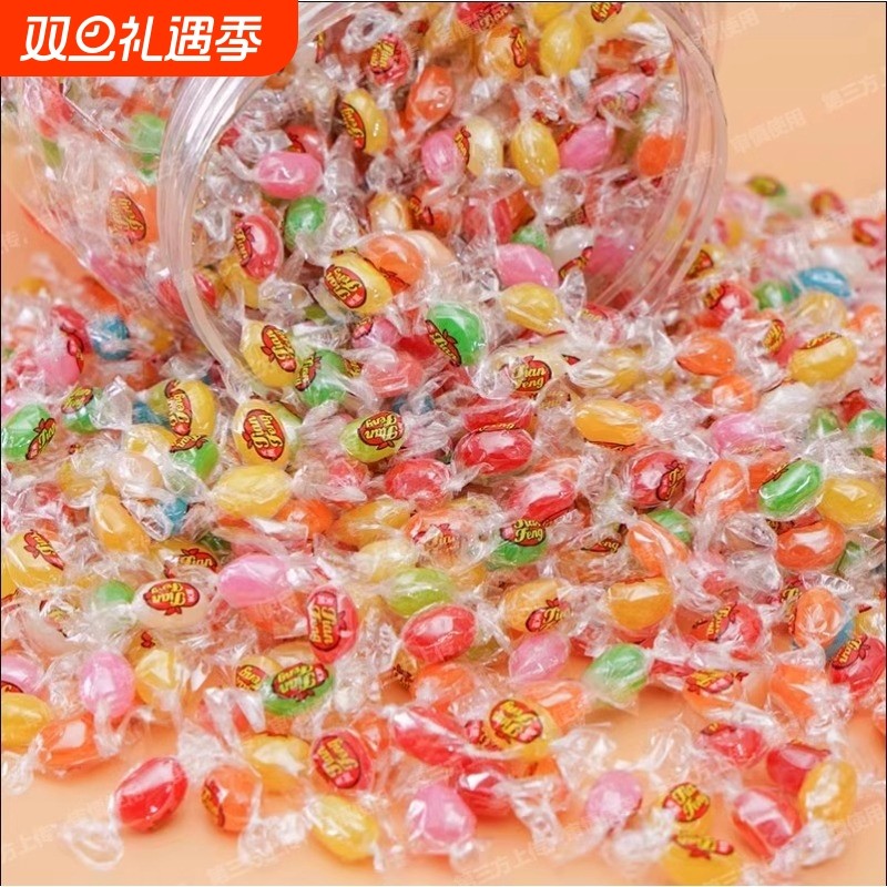 天凤彩虹糖散装500g七彩糖果零食彩色小颗粒混合口味水果软糖包邮
